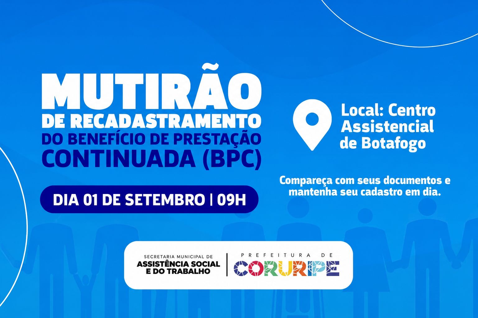 Coruripe realiza mutirão para recadastramento de beneficiários do BPC nesta terça-feira (1º)